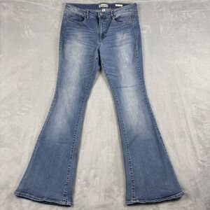 Vintage America Blues Skinny Flare Women's Stretch BOHO Jeans Medium Wash 14/32